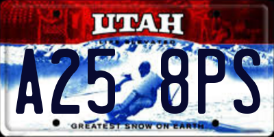 UT license plate A258PS