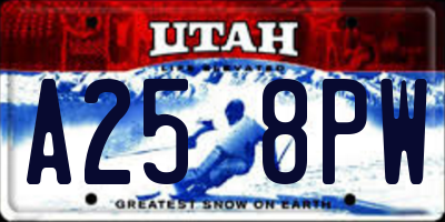 UT license plate A258PW
