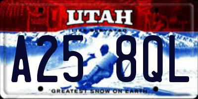 UT license plate A258QL