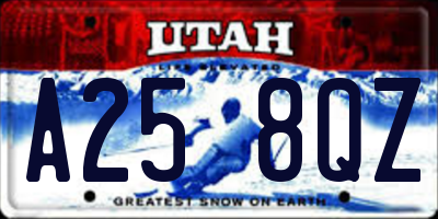 UT license plate A258QZ