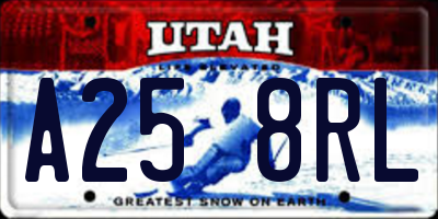 UT license plate A258RL
