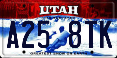 UT license plate A258TK