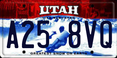 UT license plate A258VQ