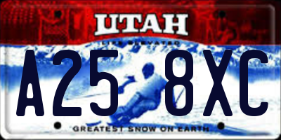 UT license plate A258XC