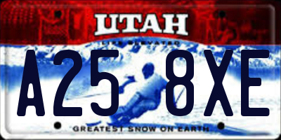 UT license plate A258XE