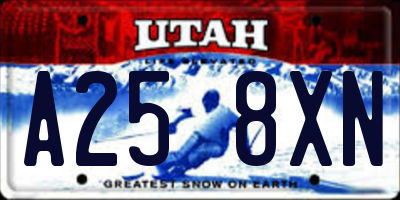 UT license plate A258XN