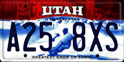 UT license plate A258XS