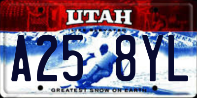UT license plate A258YL