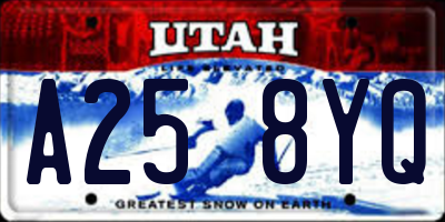 UT license plate A258YQ