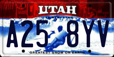 UT license plate A258YV