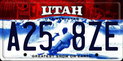 UT license plate A258ZE