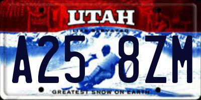 UT license plate A258ZM