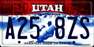 UT license plate A258ZS
