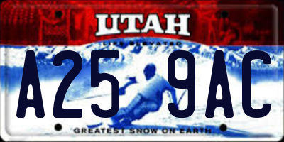UT license plate A259AC