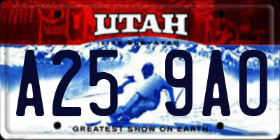 UT license plate A259AO