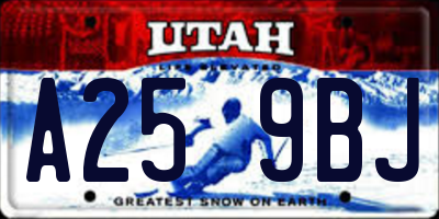 UT license plate A259BJ