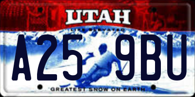 UT license plate A259BU