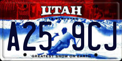 UT license plate A259CJ