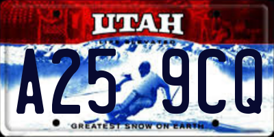 UT license plate A259CQ