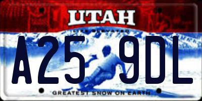 UT license plate A259DL
