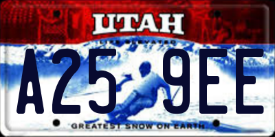 UT license plate A259EE