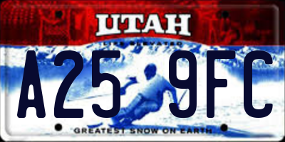 UT license plate A259FC