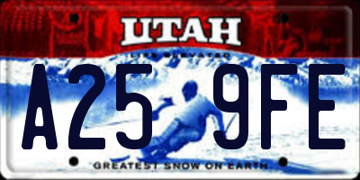 UT license plate A259FE