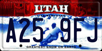 UT license plate A259FJ