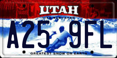 UT license plate A259FL