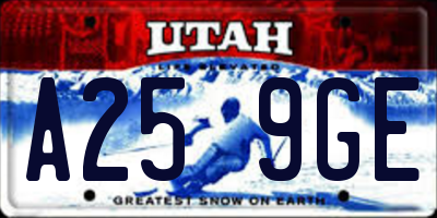 UT license plate A259GE