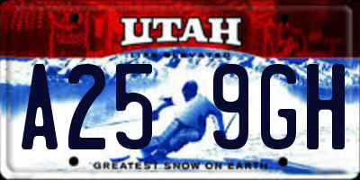 UT license plate A259GH