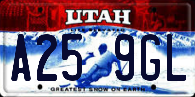 UT license plate A259GL