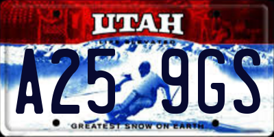UT license plate A259GS