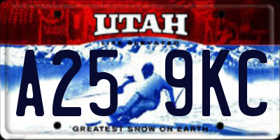 UT license plate A259KC