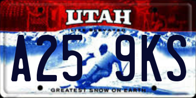 UT license plate A259KS