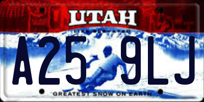 UT license plate A259LJ