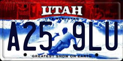 UT license plate A259LU