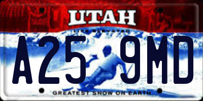 UT license plate A259MD