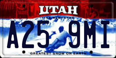 UT license plate A259MI