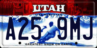 UT license plate A259MJ