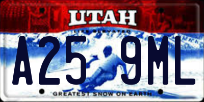 UT license plate A259ML