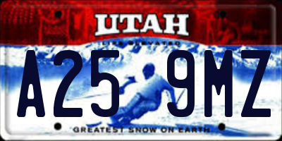 UT license plate A259MZ
