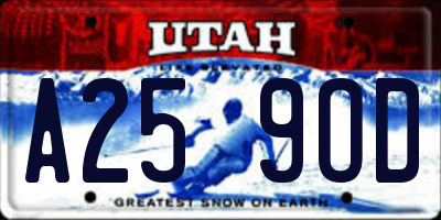 UT license plate A259OD