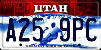 UT license plate A259PC
