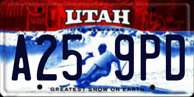 UT license plate A259PD