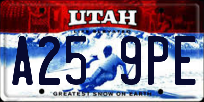 UT license plate A259PE