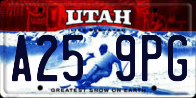 UT license plate A259PG