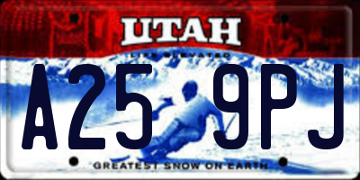 UT license plate A259PJ