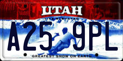 UT license plate A259PL