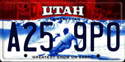 UT license plate A259PO